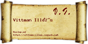 Vittman Illés névjegykártya